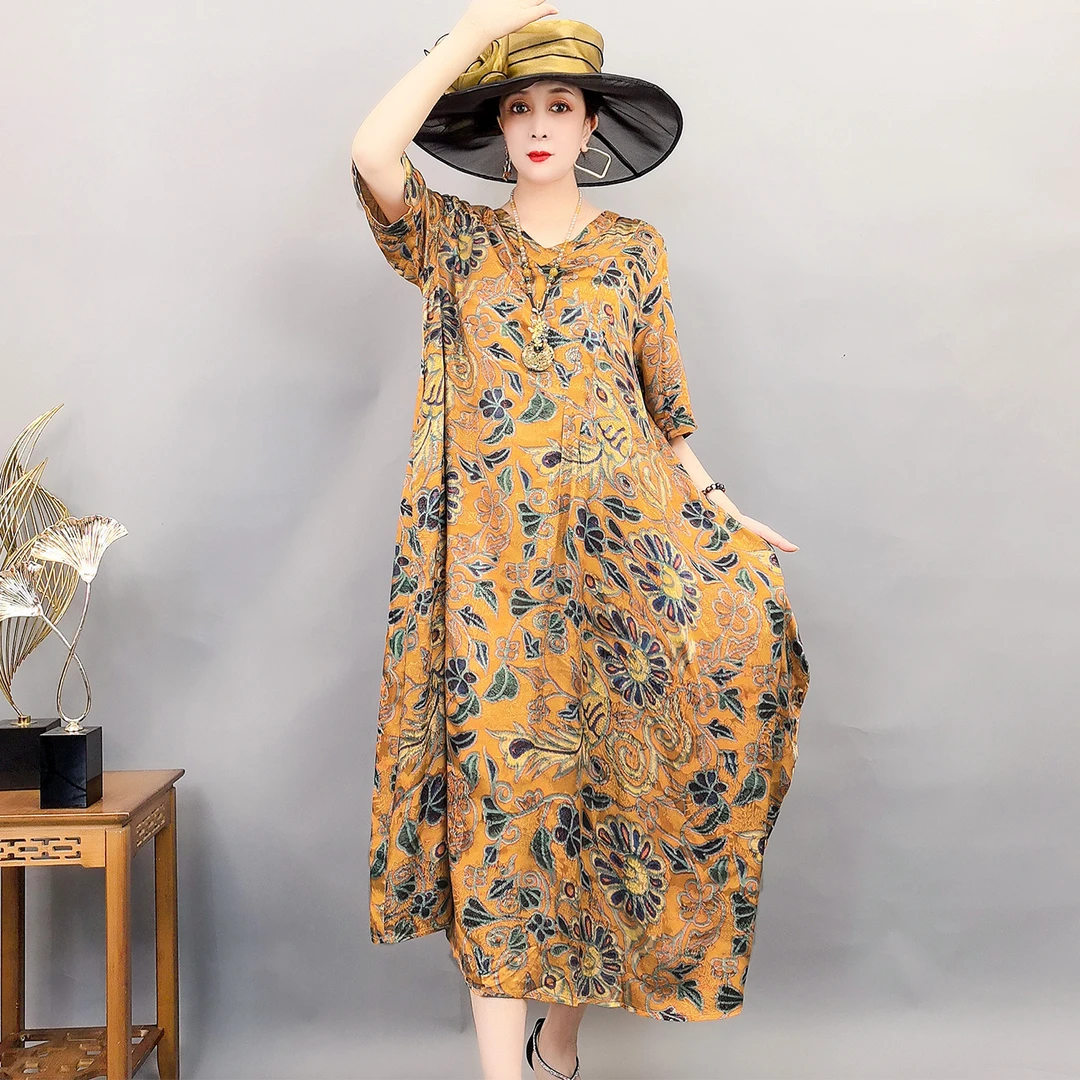 （226183）花萝洋气时尚阔气百搭宽松气质显瘦a字连衣裙