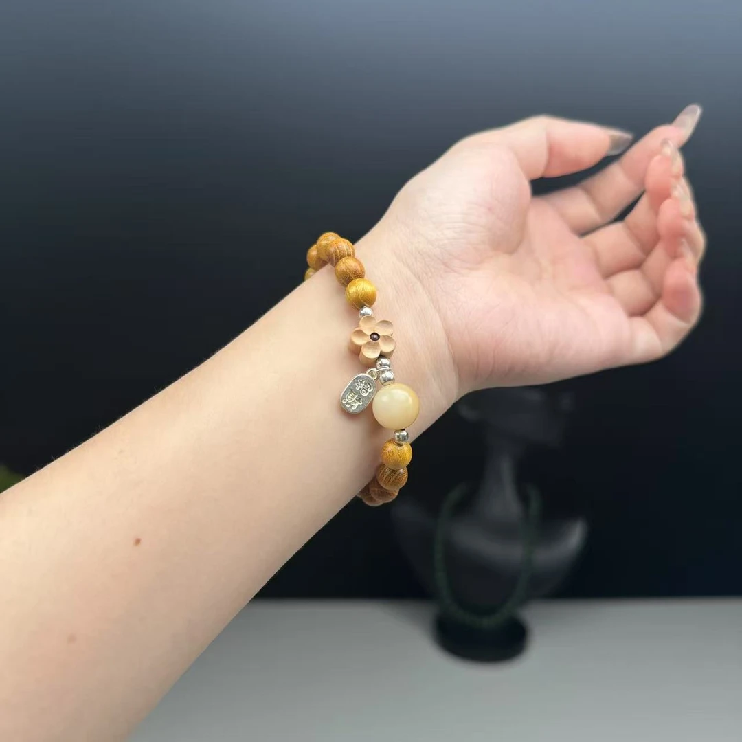 黄金檀梅花单圈手串-1358