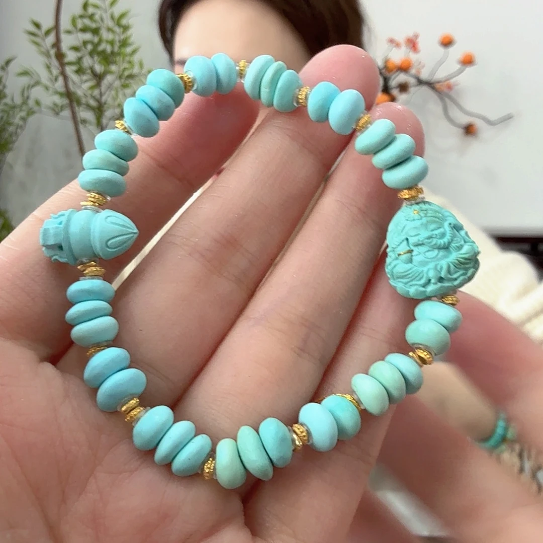 绿松石18K金镶嵌珠宝奇石