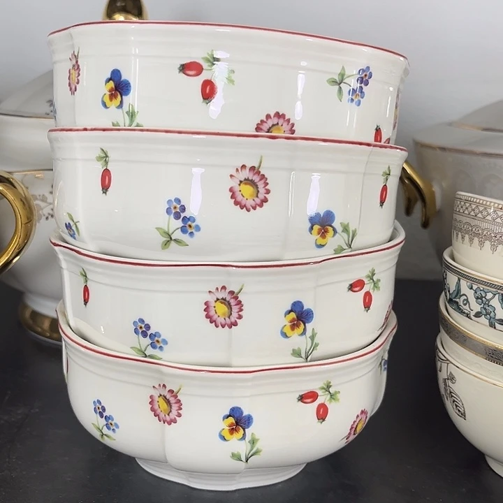 用***2新骨瓷四个6寸面碗微瑕完美主义者慎拍