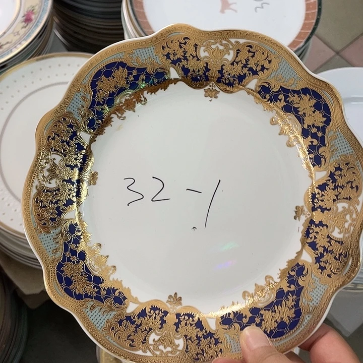 新骨瓷3个8寸平盘微瑕完美主义者慎拍巴洛克风格