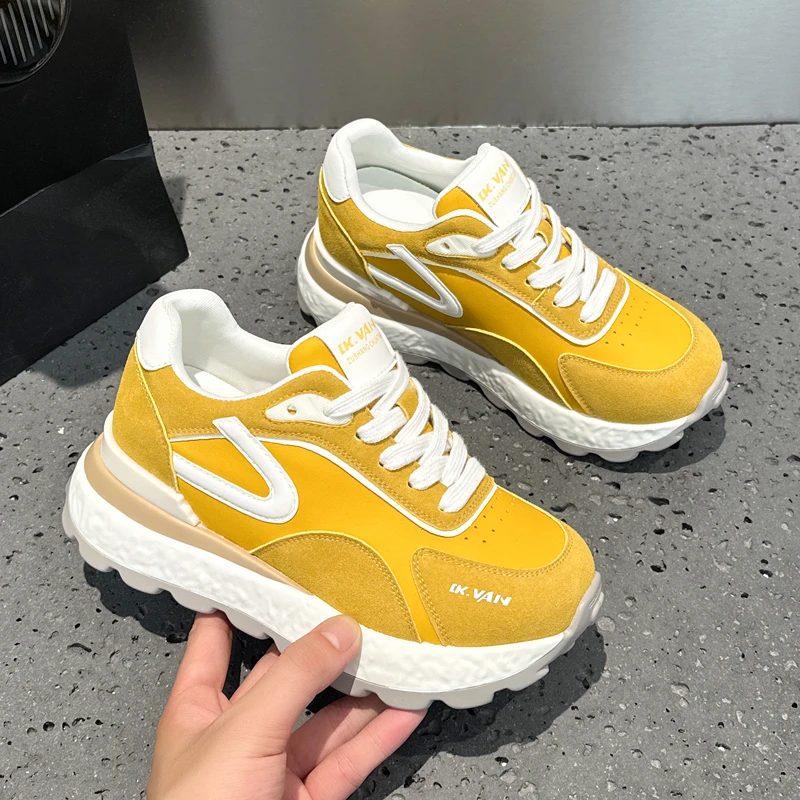 厚底内增高德训鞋女2025新款秋季休闲运动鞋子爆款超火百搭阿甘鞋