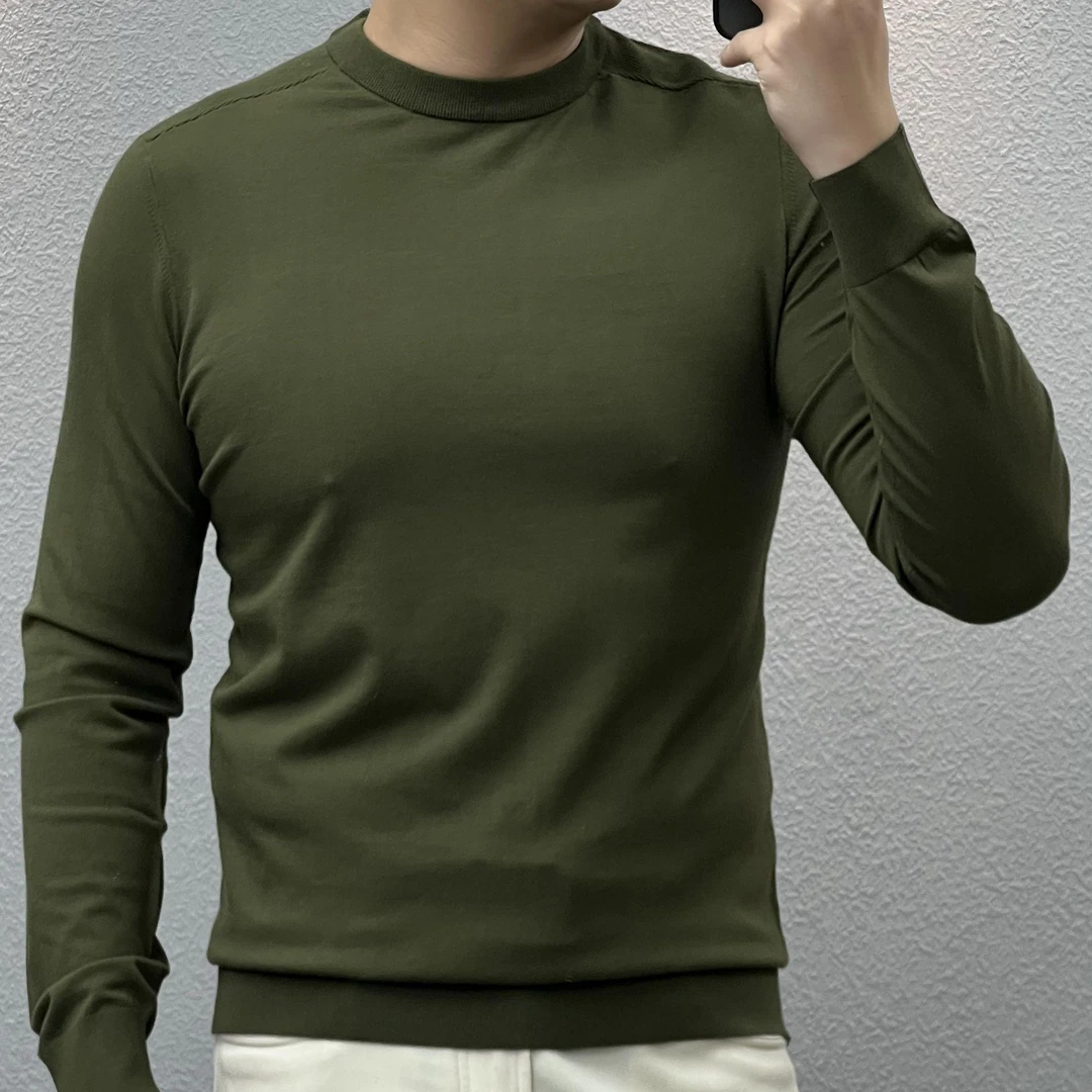 男士圆领纯色搭针织衫  QF133