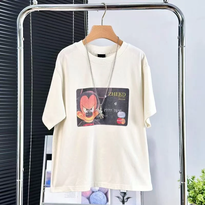 504100  儿童韩版休闲时尚百搭洋气印花宽松T恤短袖