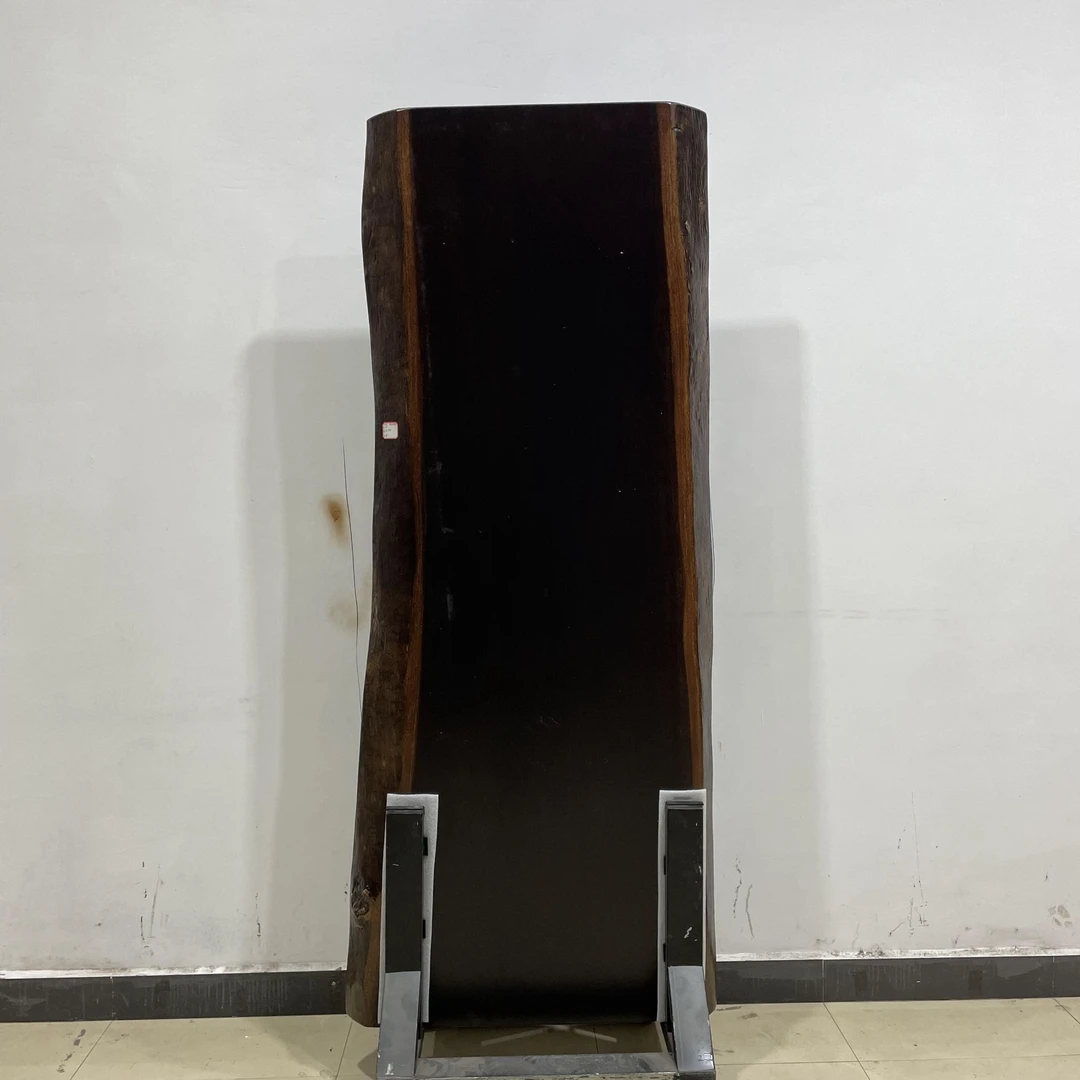 952-长202宽84-79-75厚8公分自然边非洲黑檀大板实木整板原木茶几