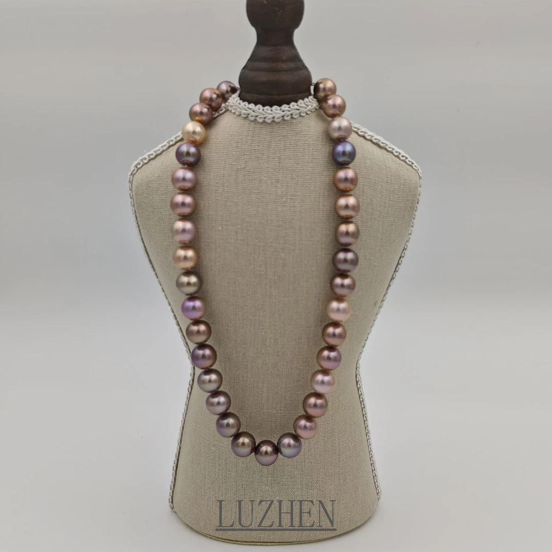 淡水爱迪生11-13mm糖果色时尚百搭强光气质项链，一物一拍