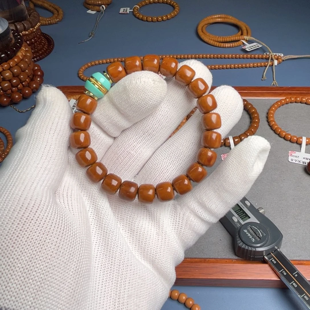 如***水紫金鼠手串9尺16手围放漏