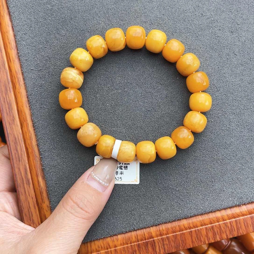 琥珀手链未镶嵌12m 花蜡