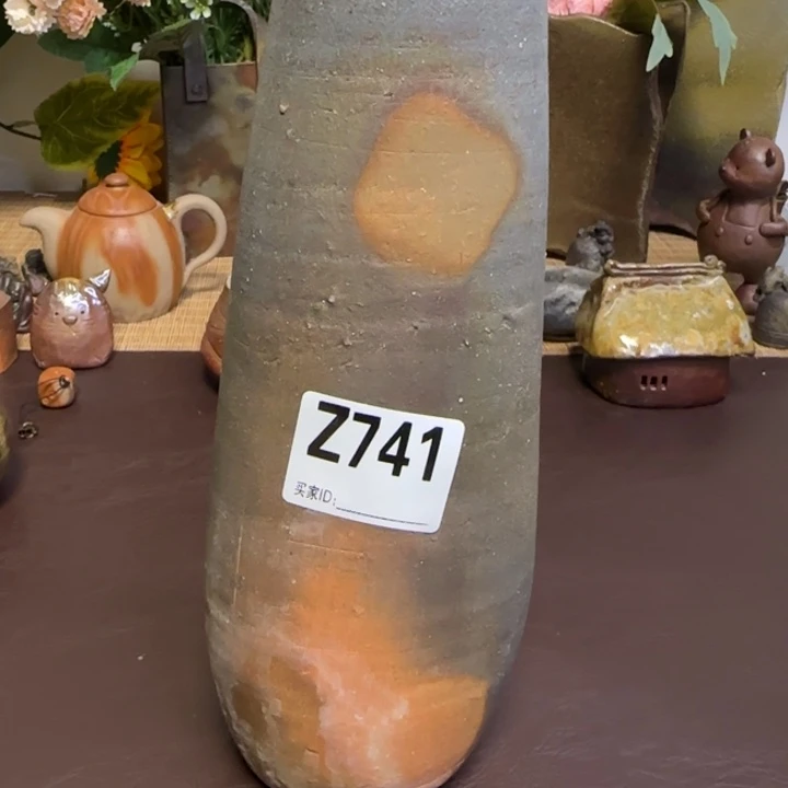 三好满窑变花器备前烧作品