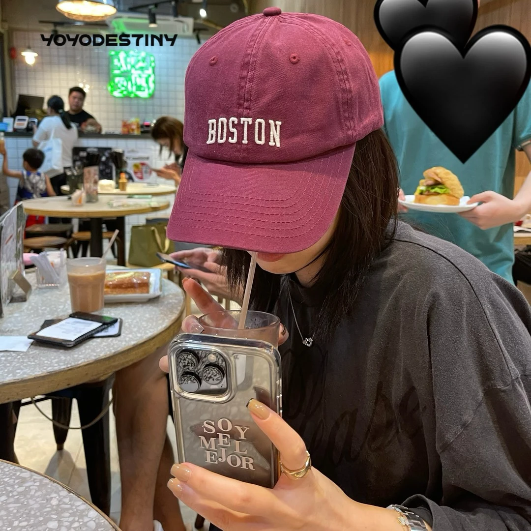YOYO DESTINY/BOSTON 加深加大帽型简约字母百搭显脸小棒球帽