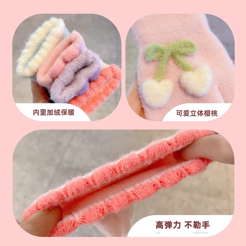 儿童手套秋冬季防寒保暖五指套男女童全指加绒可爱卡通加厚防冻手