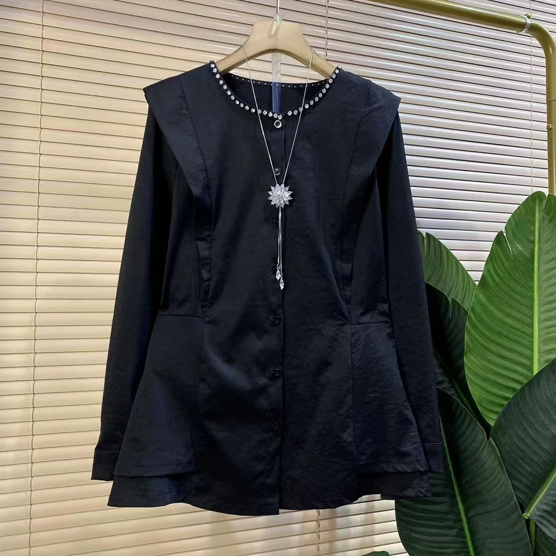 Y胖mm欧货时尚新款重工简约小众设计感减龄显瘦衬衫