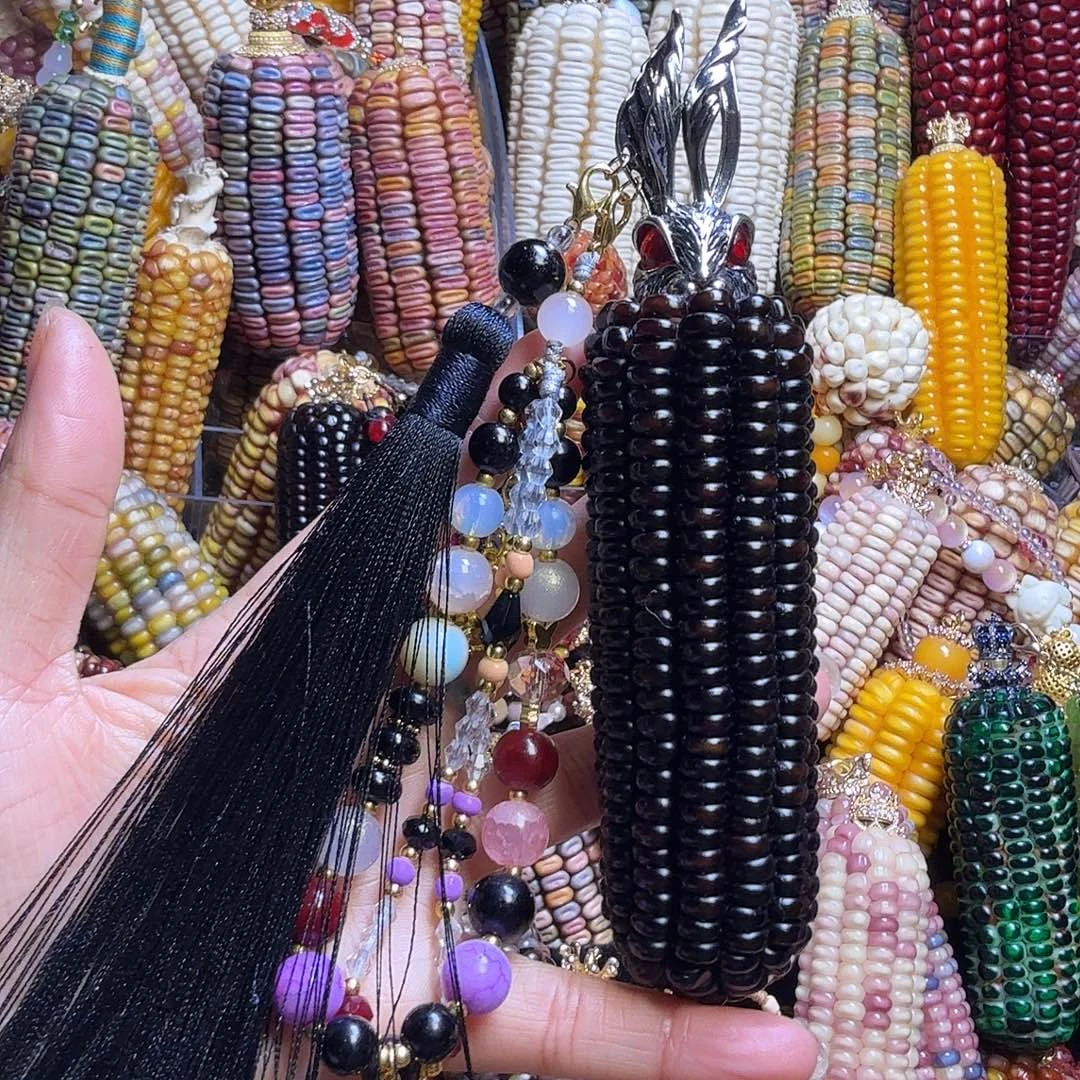 大***静亚克力合金黑棕色大玉米，