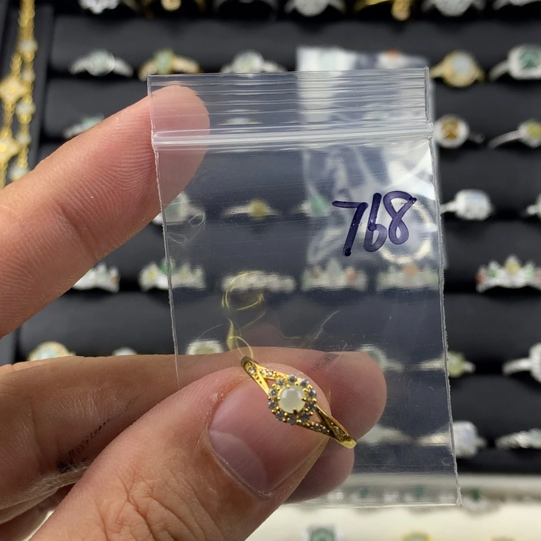 翡翠银S925镶嵌戒指768