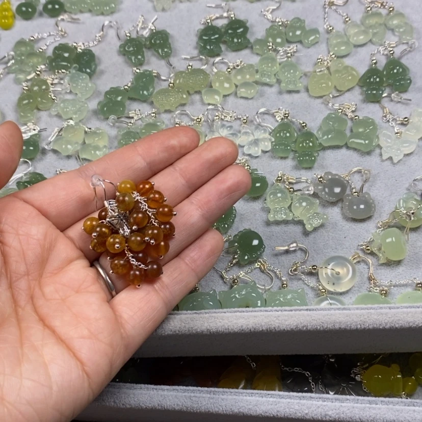 【闪购商品】蛇纹石玉挂件耳饰耳环项链未镶嵌姐***王
