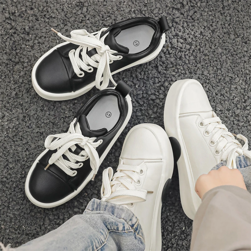 2025春季新款男鞋百搭厚底增高小白鞋子男款潮流休闲低帮板鞋港风