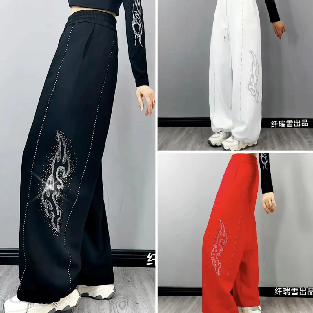 新品秋冬加厚时尚闪钻复合棉小弯刀休闲裤K912