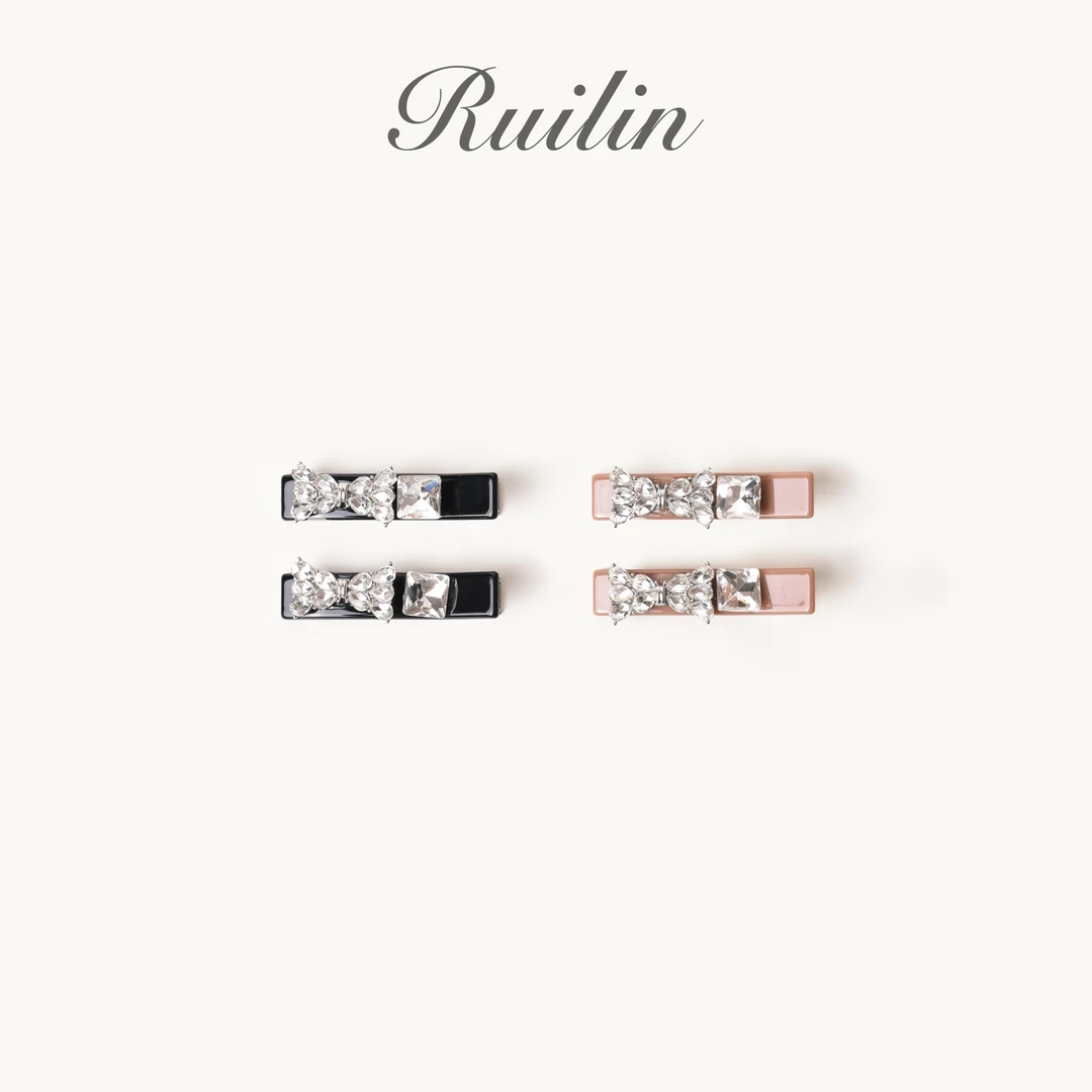 RUILIN【晶莹蝴蝶鸭嘴夹】发夹百搭轻奢镶钻高级感气质