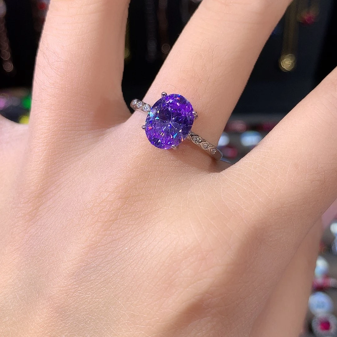 银S925镶嵌戒指碧玺白810