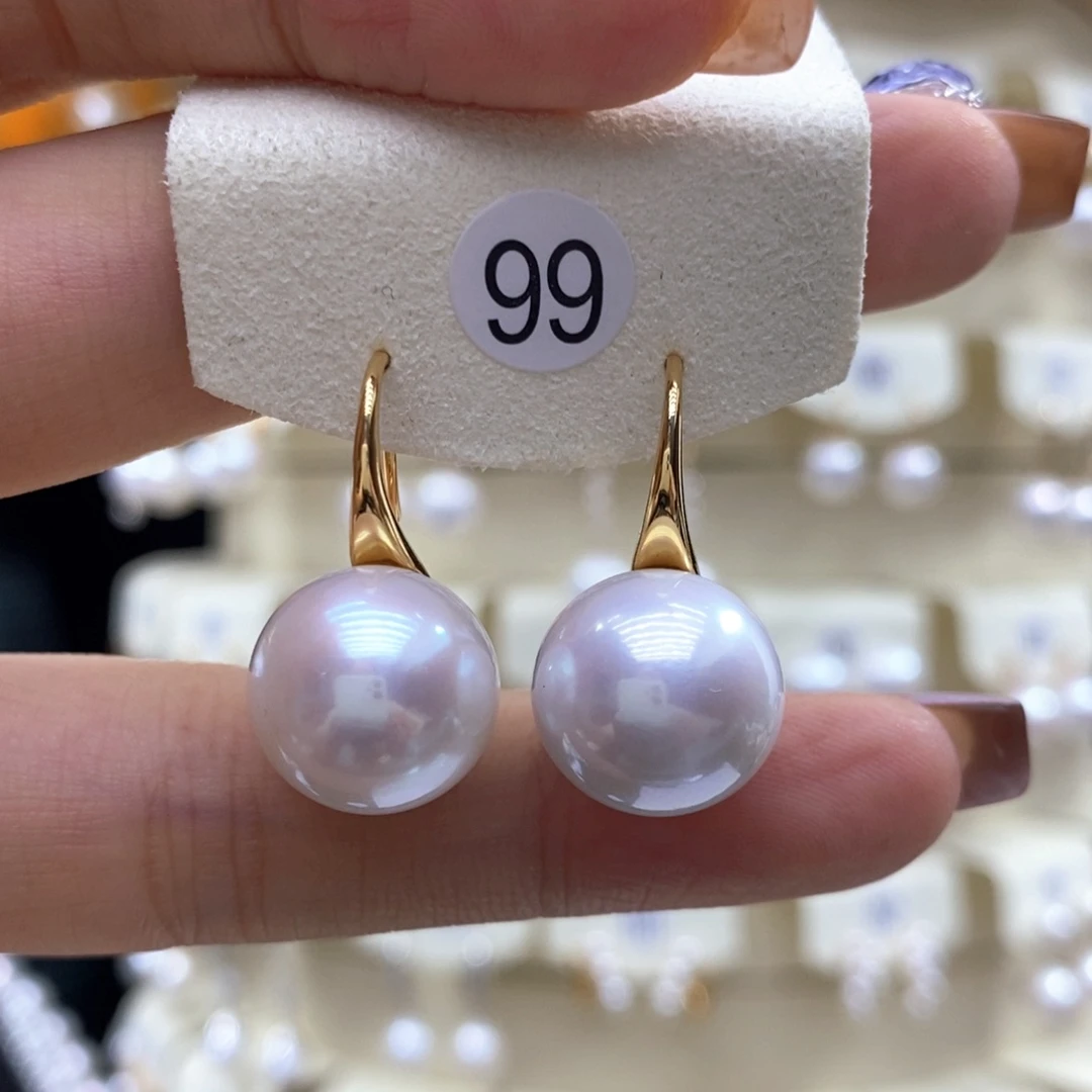 银S925镶嵌淡水珍珠耳饰