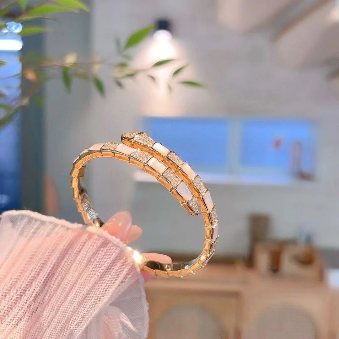 925银手链 高级大牌款满钻灵蛇手镯