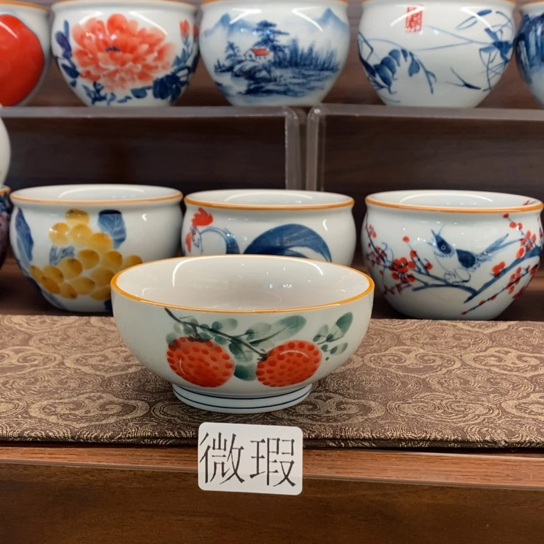 釉下彩老陶泥手工绘制