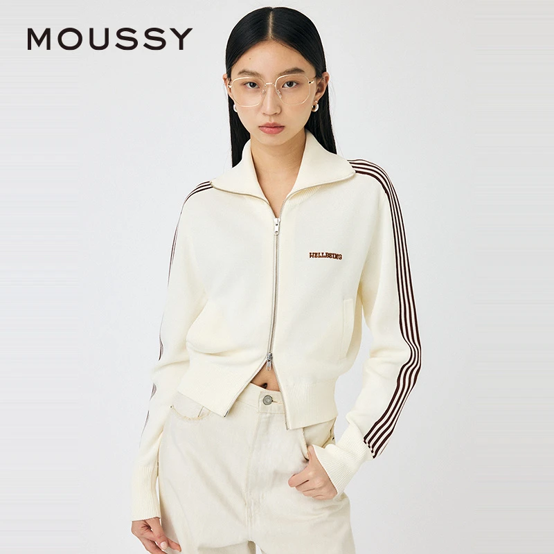 【商场同款新品】moussy 城市运动风侧条纹拉链外套010ISL70-1611