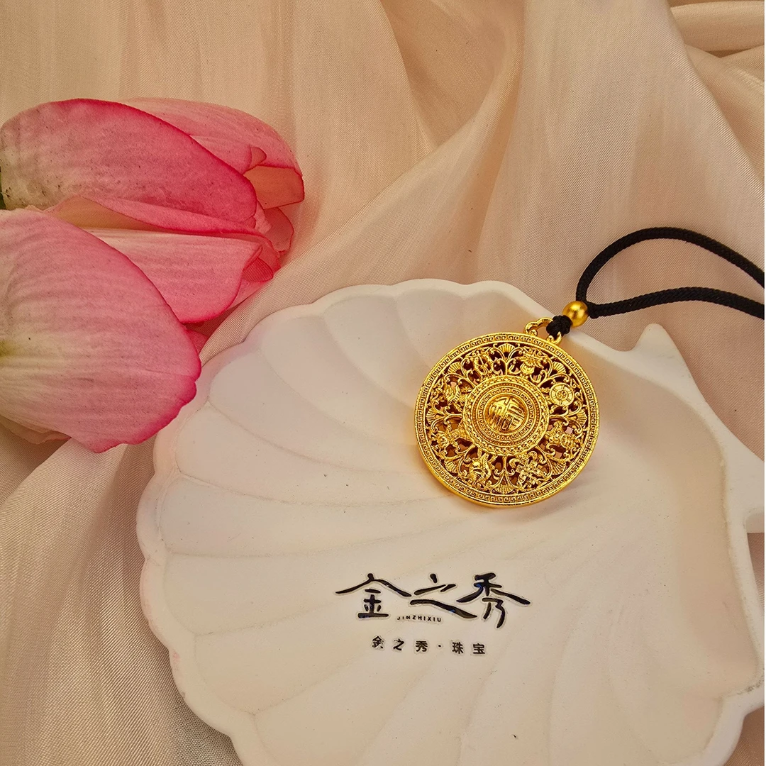 金之秀珠宝  万字八宝罗盘吊坠