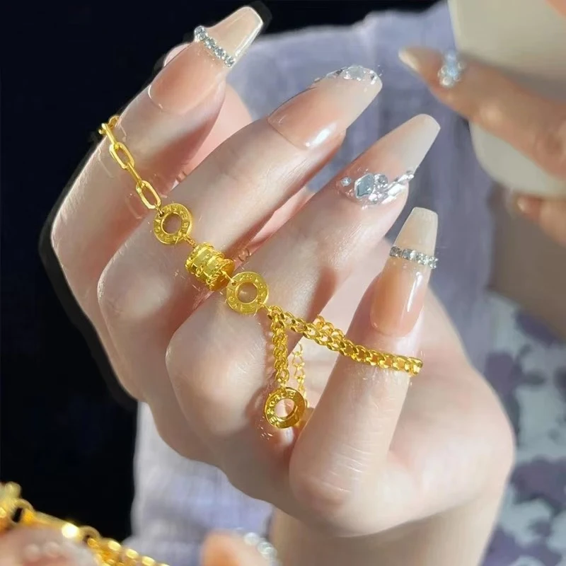 18K 金新中式转运珠小蛮腰轻奢手链a23