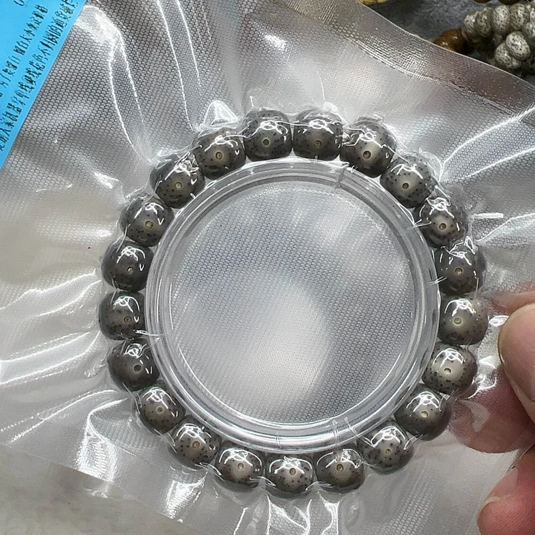 星月菩提手串105高端黑灰星月菩提单圈1.1