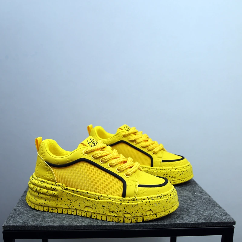 夏季增高厚底板鞋透气时尚休闲鞋低帮百搭休闲时尚男士镂空网面