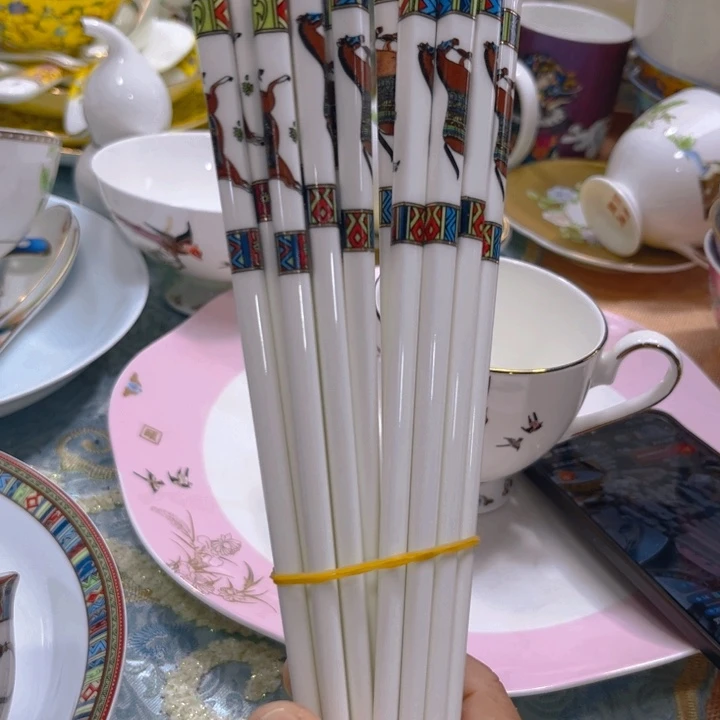 瓷片爱马仕筷子十双