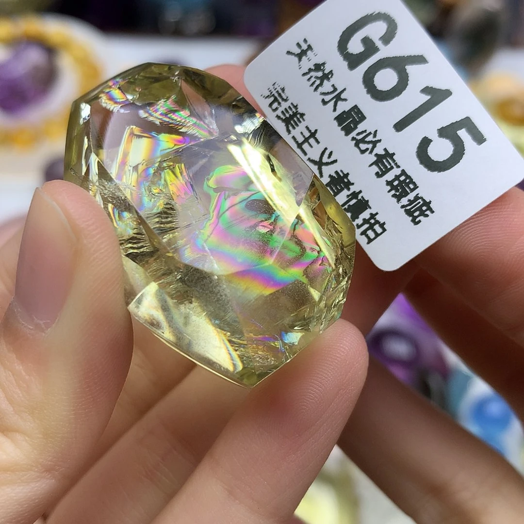 水晶珠宝半成品未镶嵌蓝针阿塞吊坠