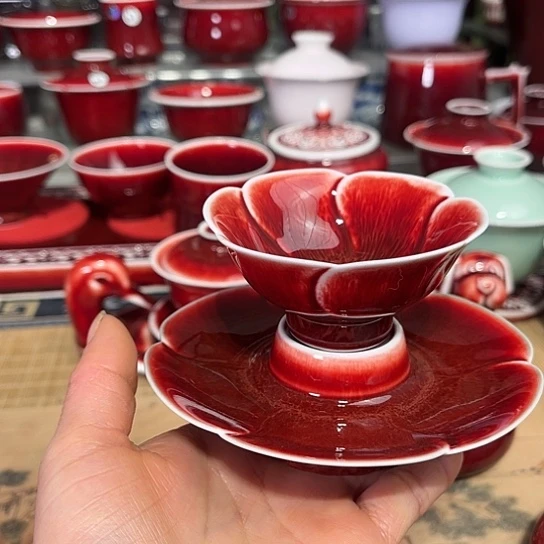 i*景德镇陶瓷红马坊套组