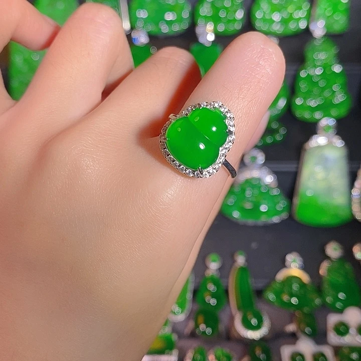 翡翠银S925镶嵌戒指
