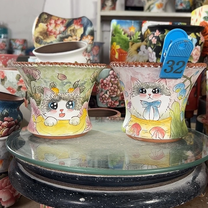 满38包邮 景德镇幸运花盆