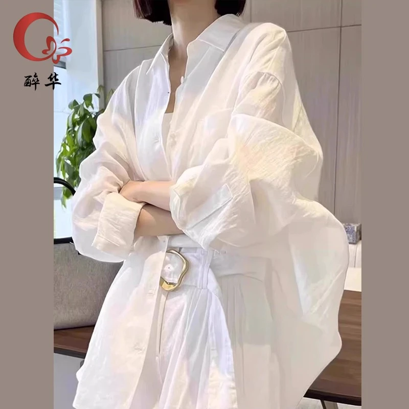 醉华白色长袖衬衫女2025年新款法式气质衬衣外套别致绝美漂亮上衣