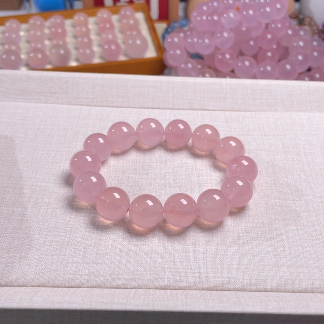 手链芙蓉石未镶嵌粉水晶卡14手串