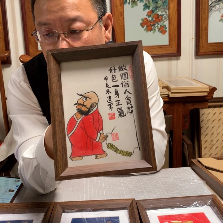 纸本手绘字画定制摆台