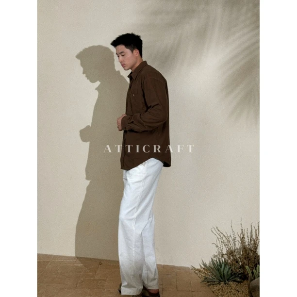 AttiCraft【老钱美学】早秋灯芯绒亲肤美拉德宽松休闲衬衫外套男25