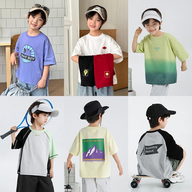 【夏款清仓一件不留】短袖冰棉T恤夏季新款中大童薄款透气|25ba22