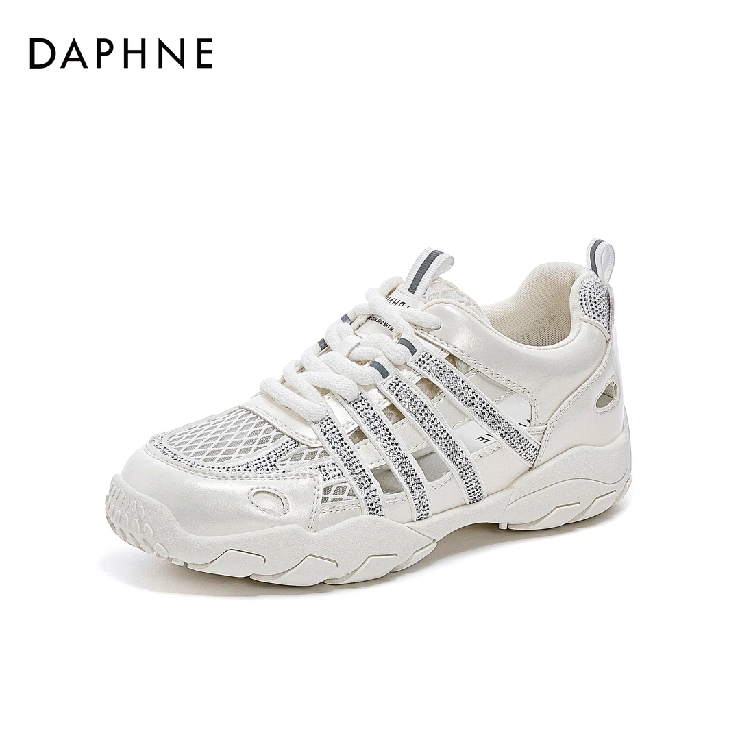 达芙妮网面休闲鞋女鞋2025年夏季新款百搭透气轻便运动户外跑步鞋