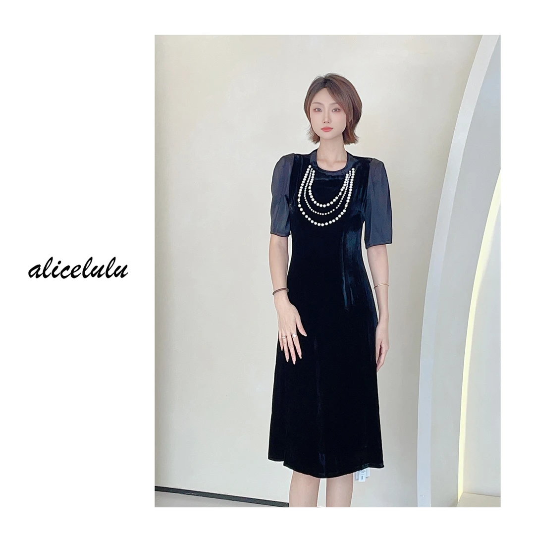 5 alicelulu 时尚拼接圆领修身显瘦休闲连衣裙高级感 99225