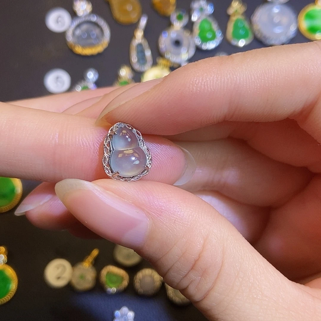 翡翠银S925镶嵌吊坠(不含链)