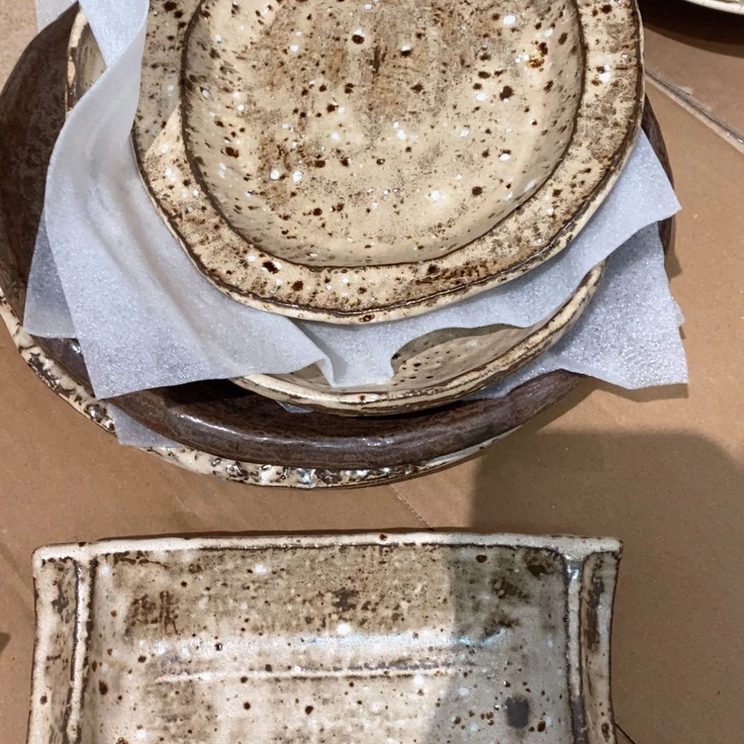 今囍陶器粗陶餐具4件