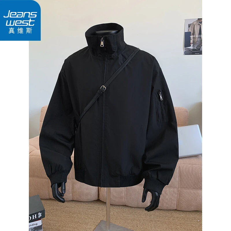 真维斯春季款男士cleanfit外套美式潮流痞帅时尚百搭防风飞行夹克