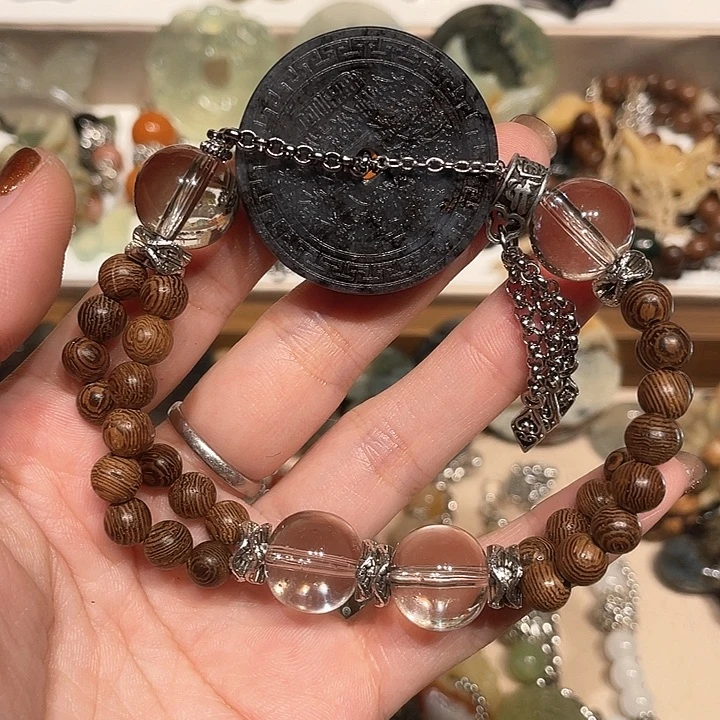 蛇纹石玉合金颈饰