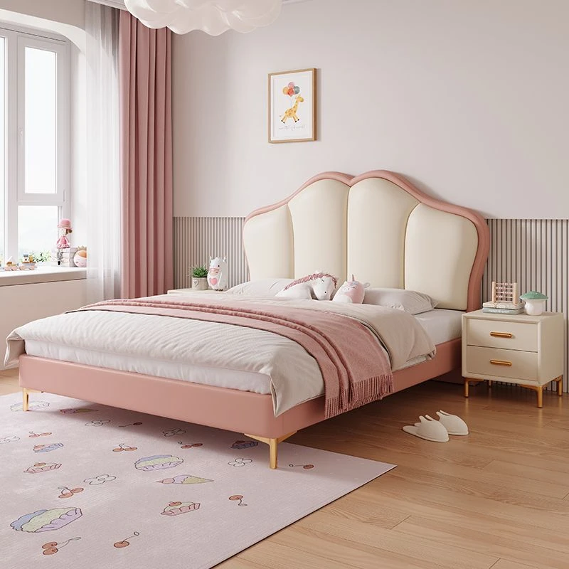 现代简约皮艺床男孩卧室1.5米单双人青少年儿童1.2米气压公主床