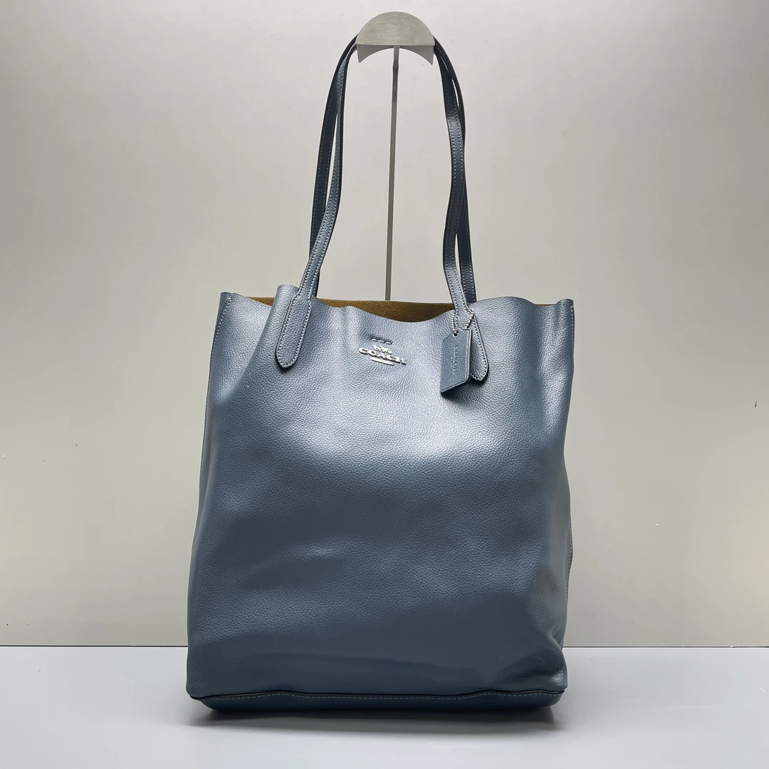 90新 COACH/蔻驰 灰蓝色大托特包29*34*11cm M122210