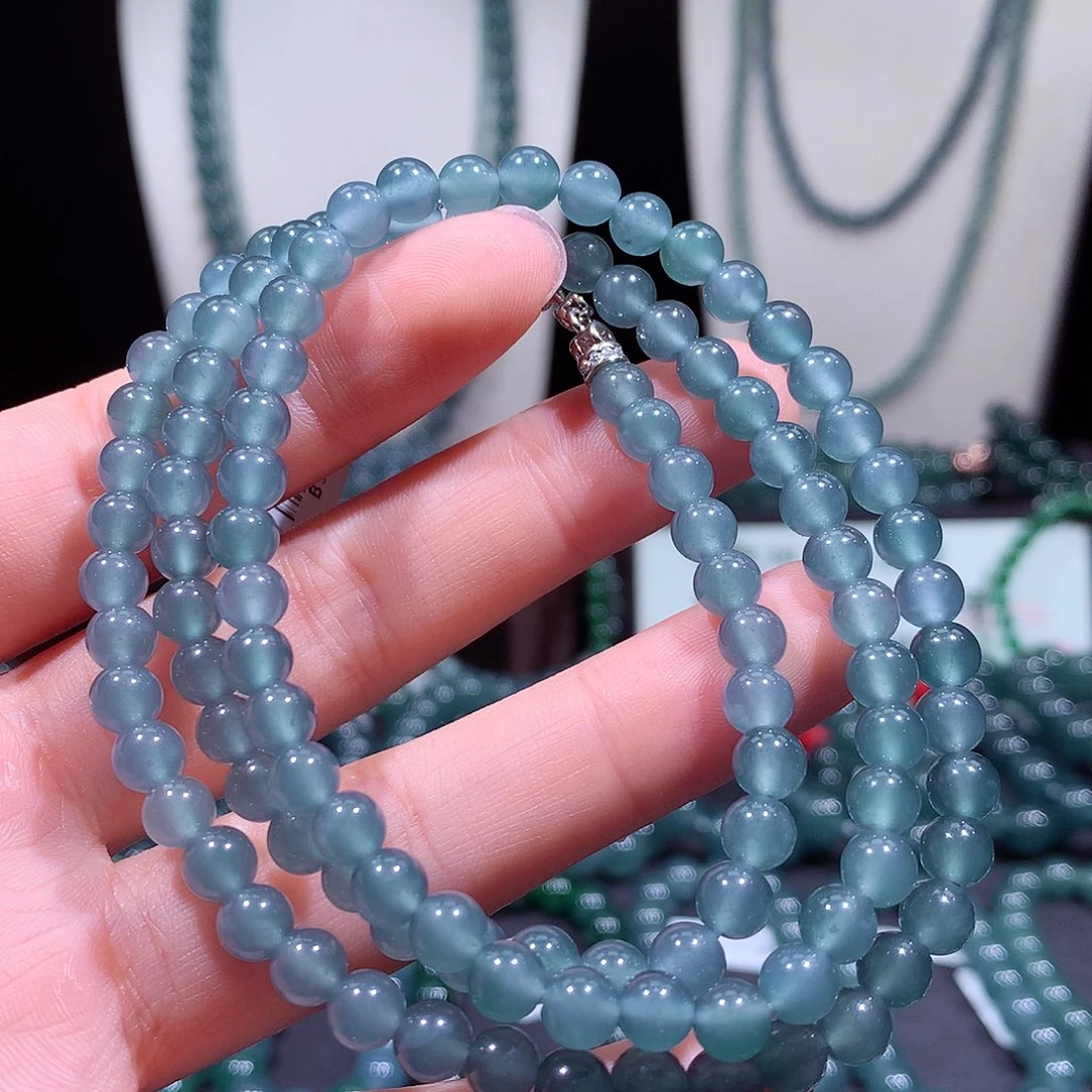 翡翠未镶嵌手链天然a货翡翠项链6